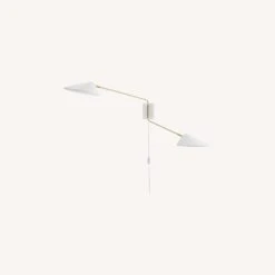 Other 2-Light Wall Lamp In White W/ Satin Brass Rods -Othe Furniture Shop 1500 1500 frame 0 629