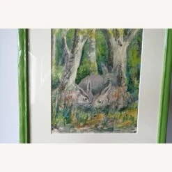 Handpainted Watercolors "Woodland Scene"