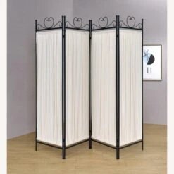 Other Folding Screen In Beige Fabric & Black Metal -Othe Furniture Shop 1500 1500 frame 0 6841