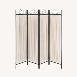 Other Folding Screen In Beige Fabric & Black Metal -Othe Furniture Shop 1500 1500 frame 0 6842