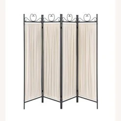 Other Folding Screen In Beige Fabric & Black Metal -Othe Furniture Shop 1500 1500 frame 0 6847