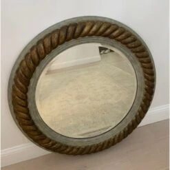Round Wood & Resin Gold Rope And Blue Green Mirror -Othe Furniture Shop 1500 1500 frame 0 6864