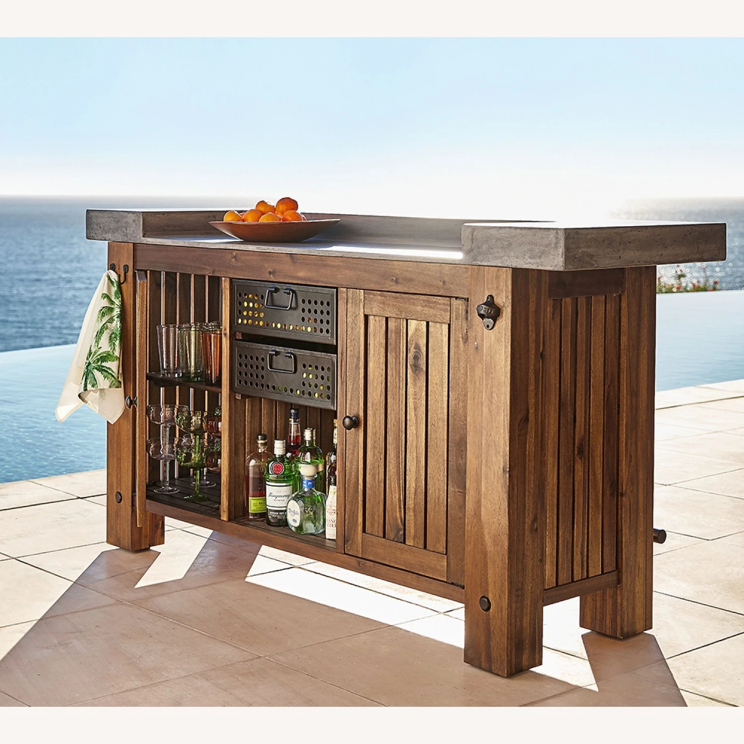 Pottery Barn Abbott Concrete Ultimate Outdoor Bar 3 Pottery Barn Abbott Concrete Ultimate Outdoor Bar