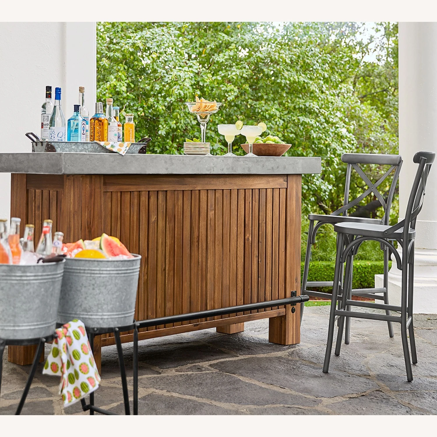 Pottery Barn Abbott Concrete Ultimate Outdoor Bar 4 Pottery Barn Abbott Concrete Ultimate Outdoor Bar - Image 2