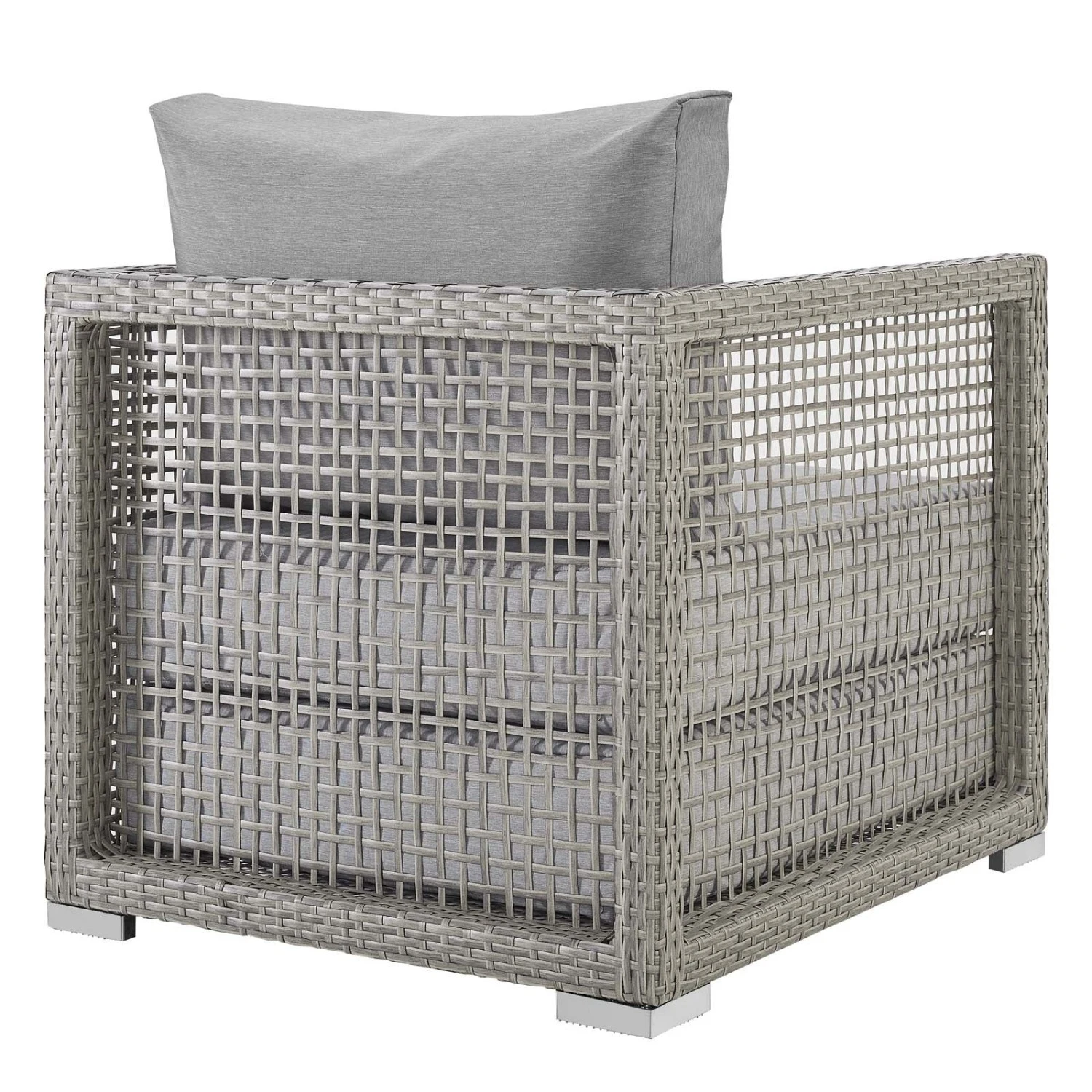 Other Outdoor Armchair In Gray Rattan & Gray Cushion 4 Other Outdoor Armchair In Gray Rattan & Gray Cushion - Image 2