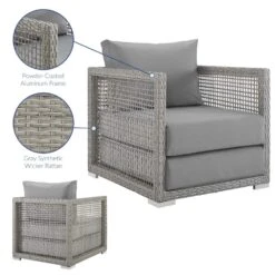 Other Outdoor Armchair In Gray Rattan & Gray Cushion 15 Other Outdoor Armchair In Gray Rattan & Gray Cushion -Othe Furniture Shop 1500 1500 frame 0 7065