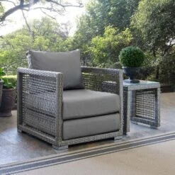 Other Outdoor Armchair In Gray Rattan & Gray Cushion 17 Other Outdoor Armchair In Gray Rattan & Gray Cushion -Othe Furniture Shop 1500 1500 frame 0 7067