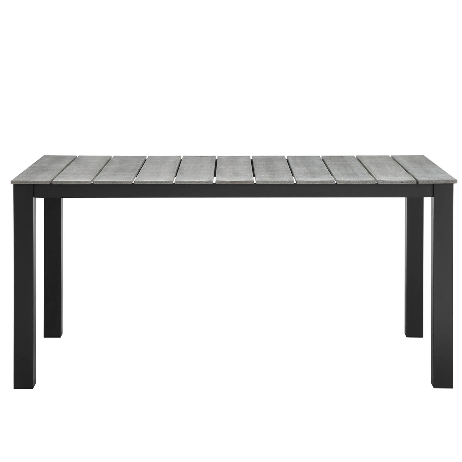 Other 63" Outdoor Dining Table In Brown Base & Gray Wood 3 Other 63" Outdoor Dining Table In Brown Base & Gray Wood