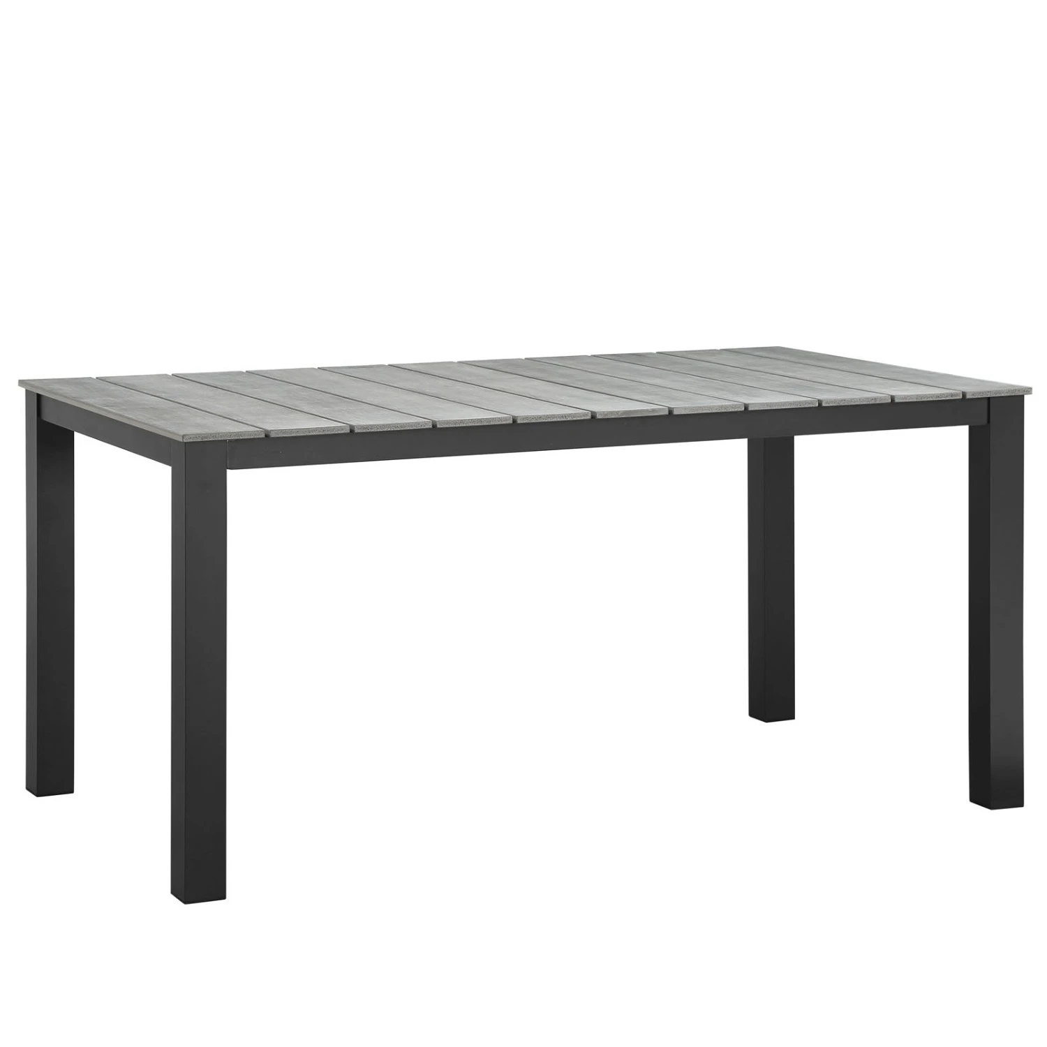 Other 63" Outdoor Dining Table In Brown Base & Gray Wood 5 Other 63" Outdoor Dining Table In Brown Base & Gray Wood - Image 3