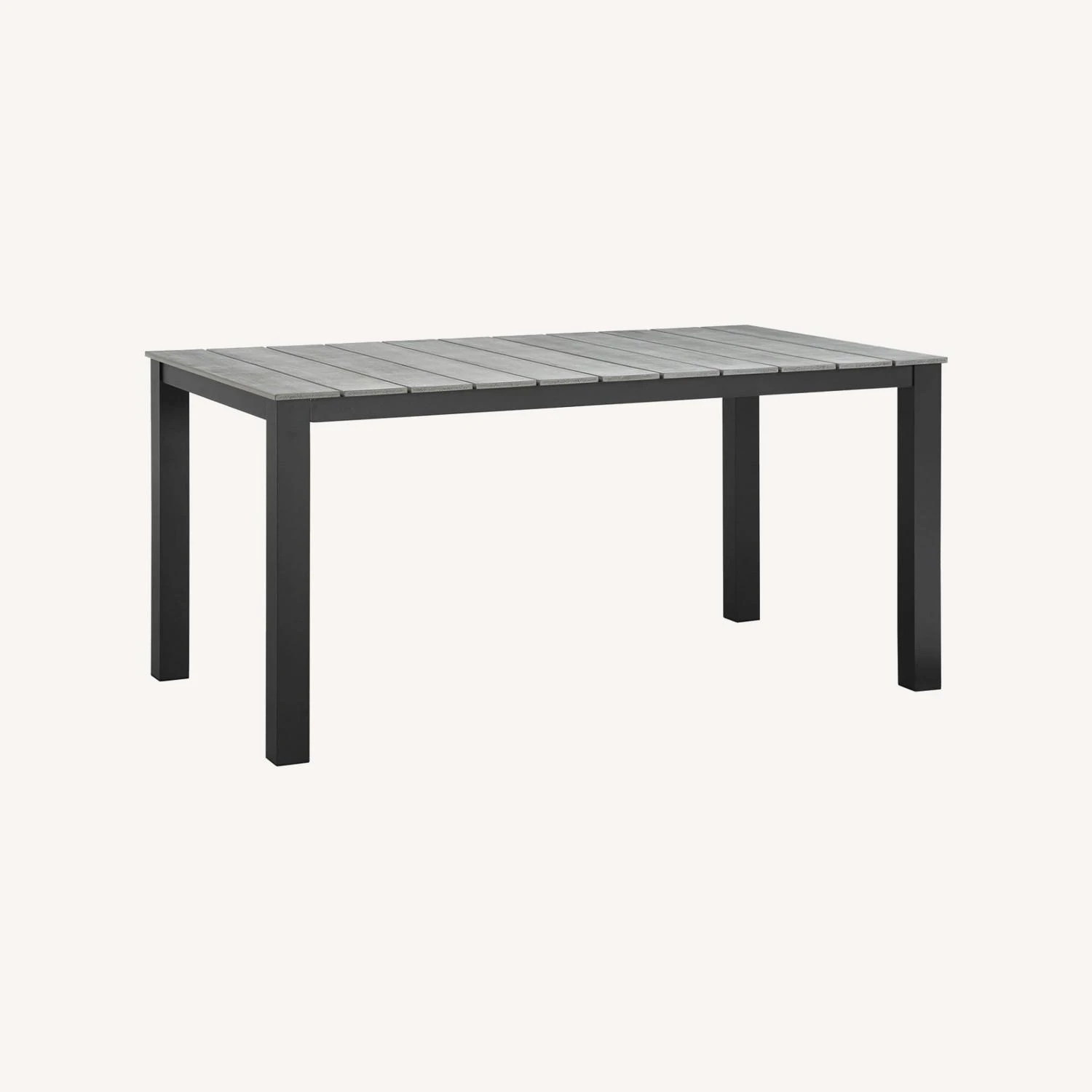 Other 63" Outdoor Dining Table In Brown Base & Gray Wood 8 Other 63" Outdoor Dining Table In Brown Base & Gray Wood - Image 6