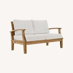 Other Outdoor Loveseat In Natural Finish & White Cushion 14 Other Outdoor Loveseat In Natural Finish & White Cushion -Othe Furniture Shop 1500 1500 frame 0 7107