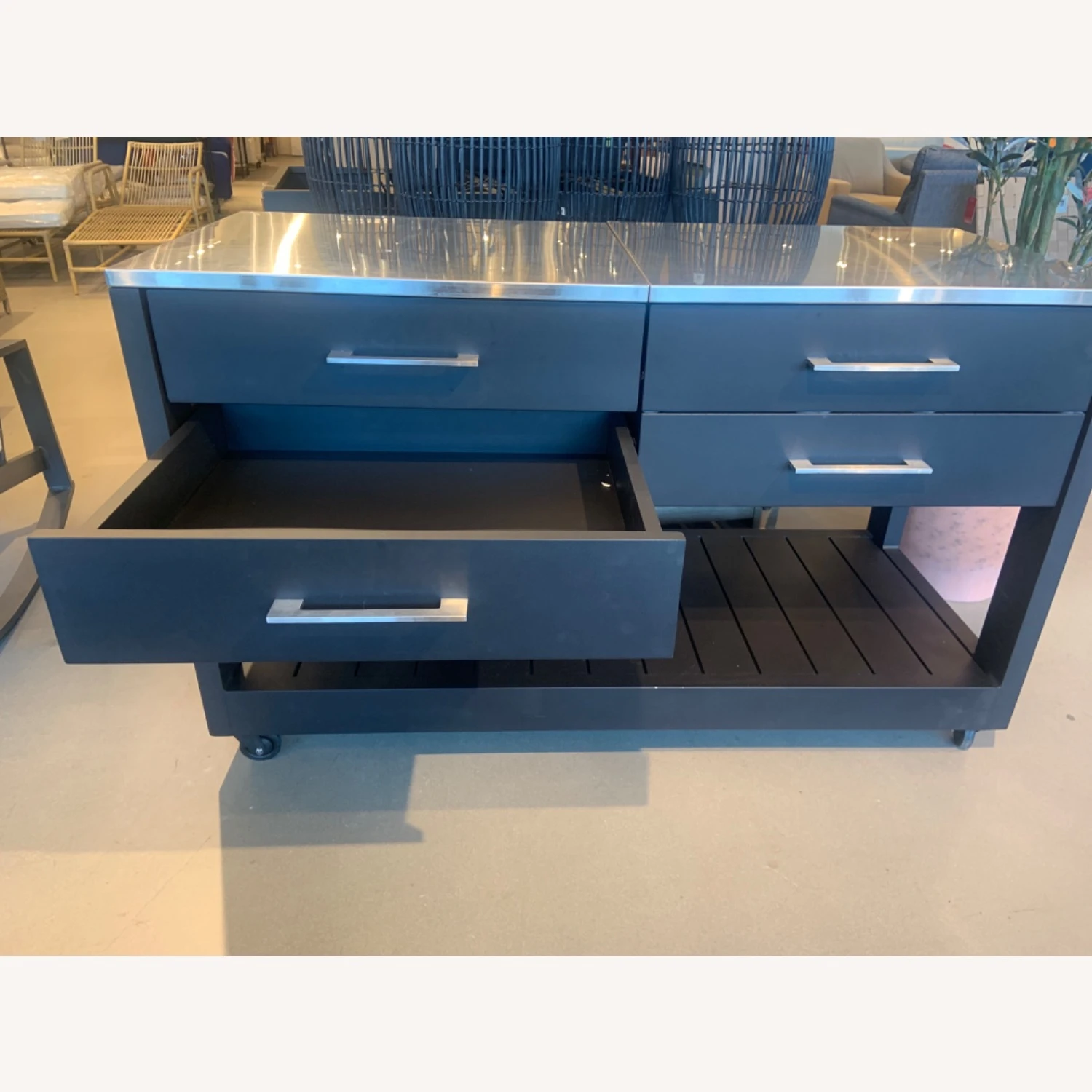 Pottery Barn Malibu Metal Outdoor Kitchen Island 4 Pottery Barn Malibu Metal Outdoor Kitchen Island - Image 2