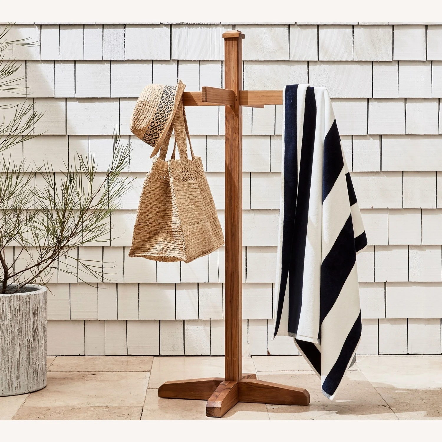 Pottery Barn Teak Outdoor Towel Rack 4 Pottery Barn Teak Outdoor Towel Rack - Image 2