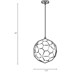 Other Pendant Light In Open Globe Diamond-Shaped Steel