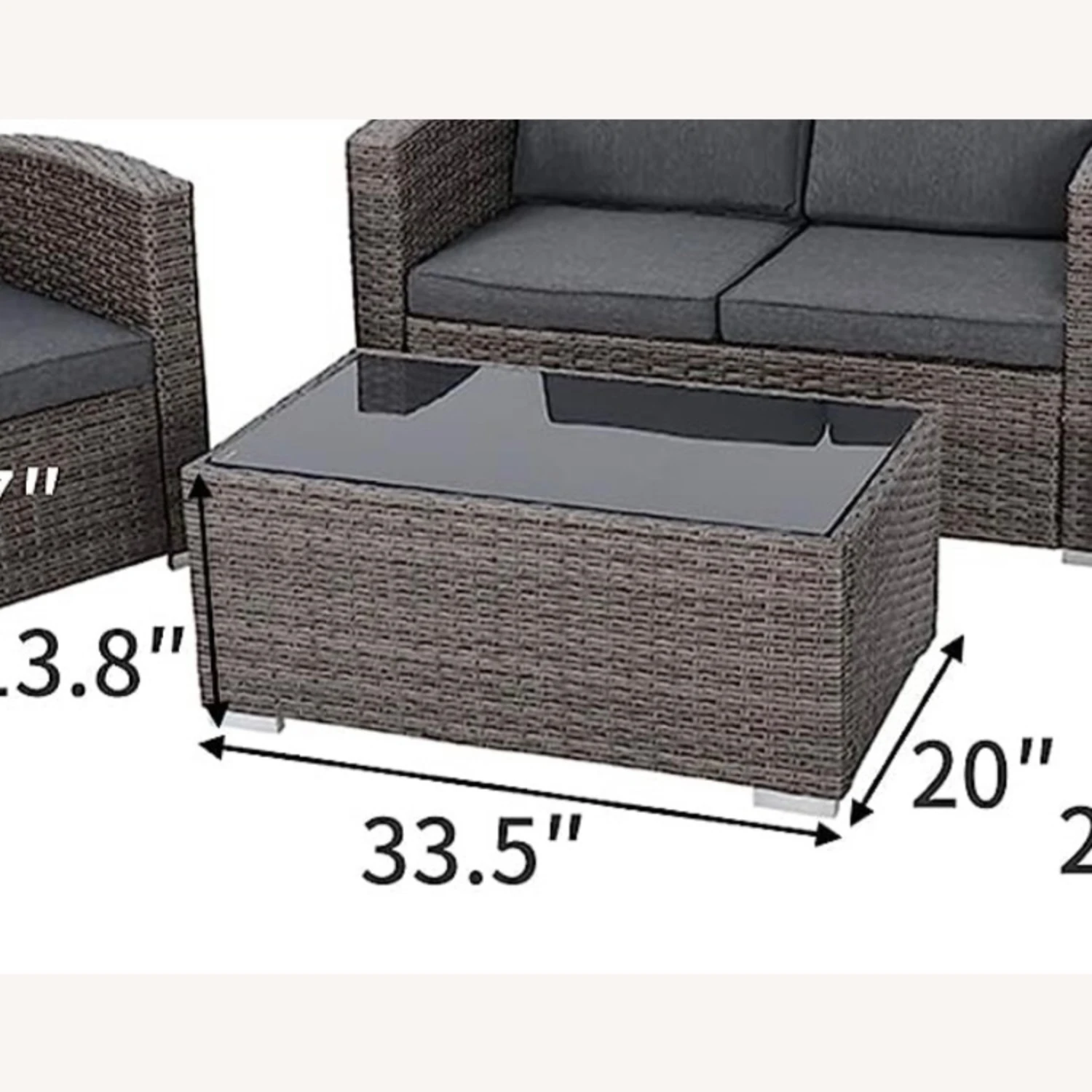 Other Wicker Table Wwith Glass 7 Other Wicker Table Wwith Glass - Image 5