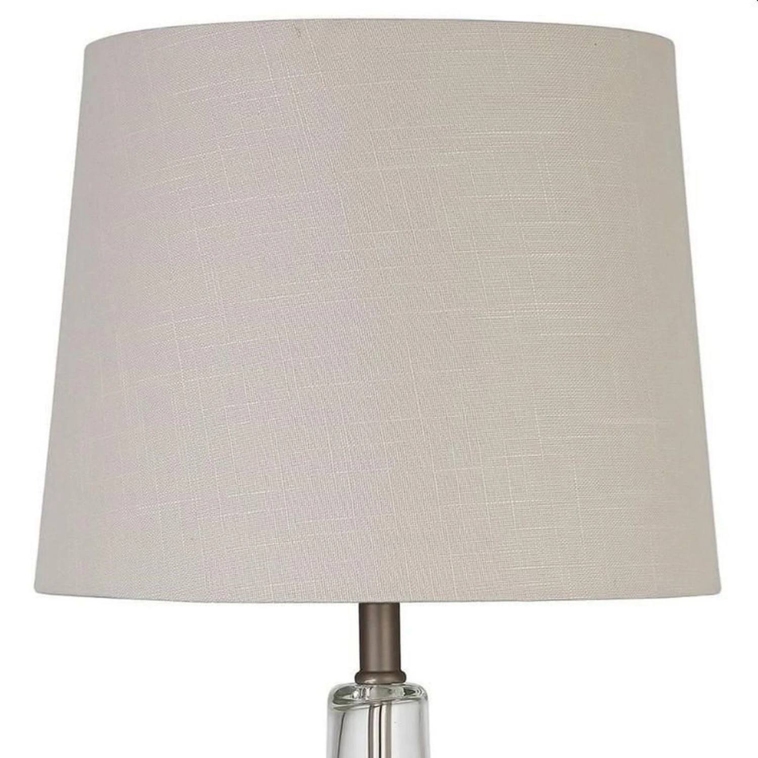 Other Table Lamp In Glass Body W/ White Drum Shade 3 Other Table Lamp In Glass Body W/ White Drum Shade