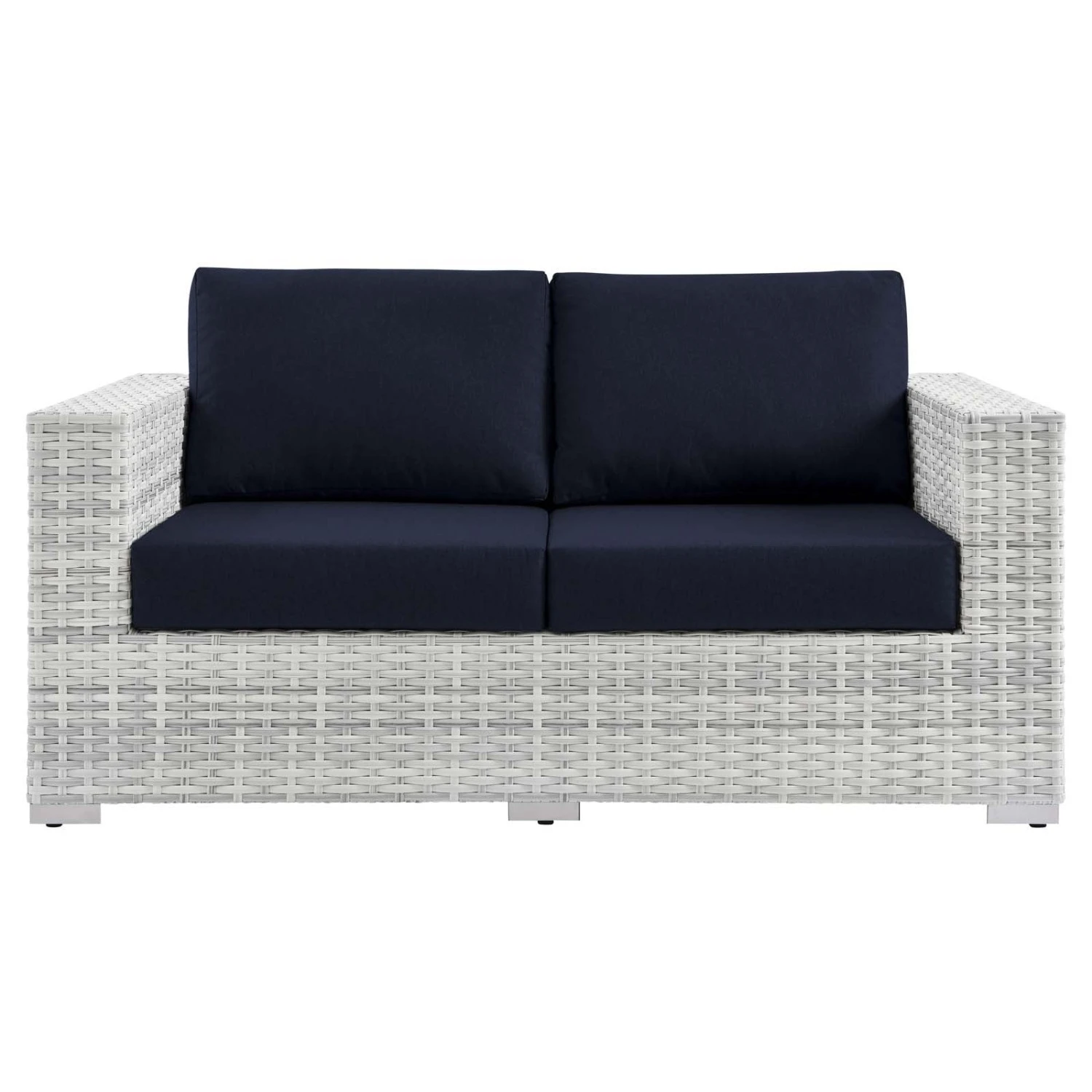 Other Outdoor Patio Loveseat In Light Gray & Navy Finish 7 Other Outdoor Patio Loveseat In Light Gray & Navy Finish - Image 5