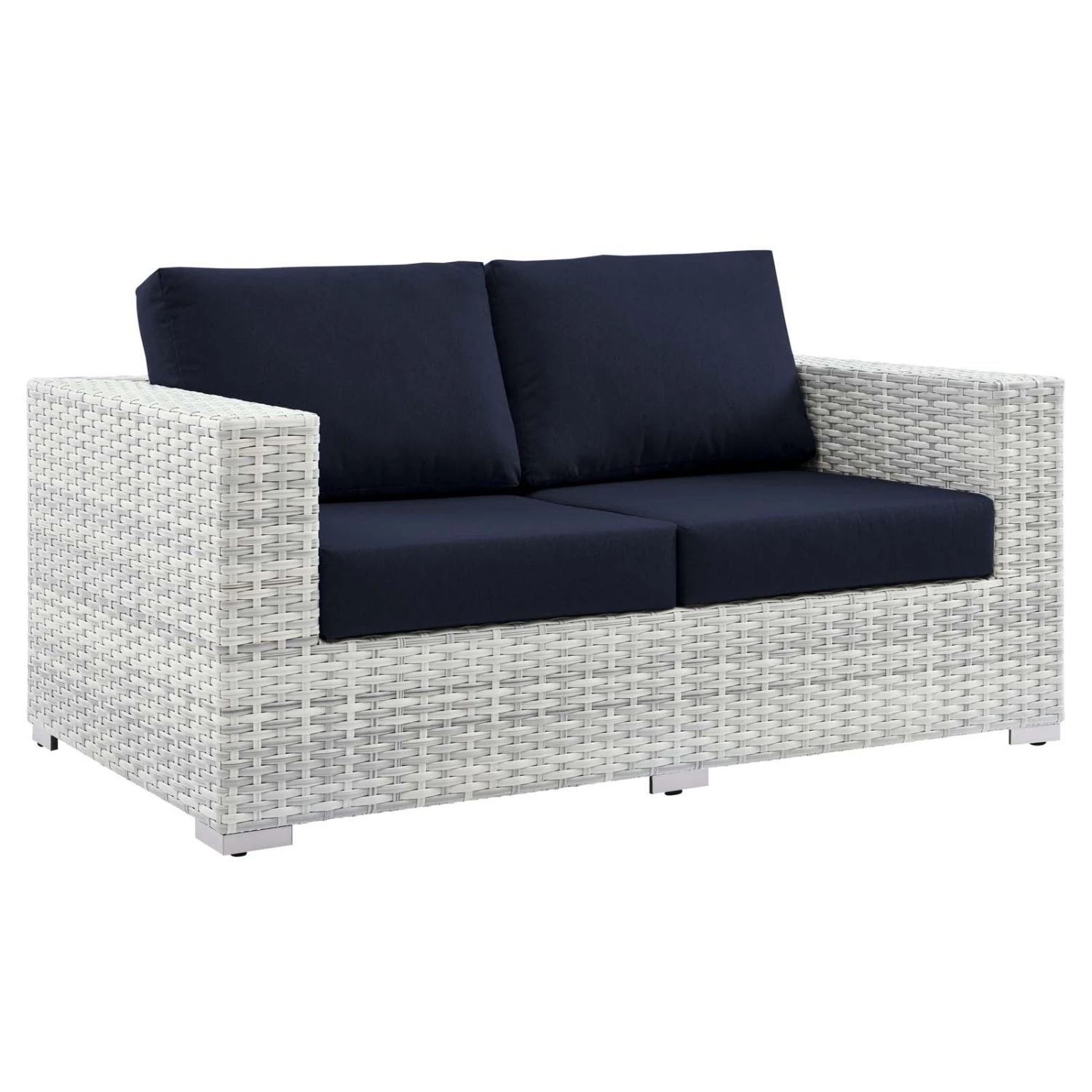 Other Outdoor Patio Loveseat In Light Gray & Navy Finish 12 Other Outdoor Patio Loveseat In Light Gray & Navy Finish - Image 10