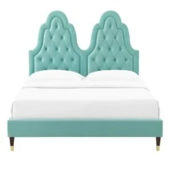 Other Full Bed In Tufted Mint Velvet W/ French Details 15 Other Full Bed In Tufted Mint Velvet W/ French Details -Othe Furniture Shop 1500 1500 frame 0 7304
