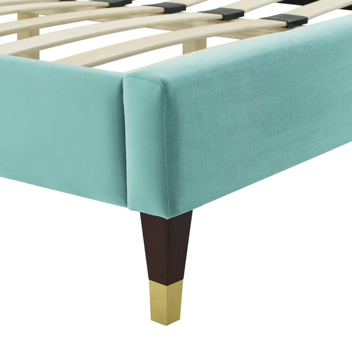 Other Full Bed In Tufted Mint Velvet W/ French Details 6 Other Full Bed In Tufted Mint Velvet W/ French Details - Image 5
