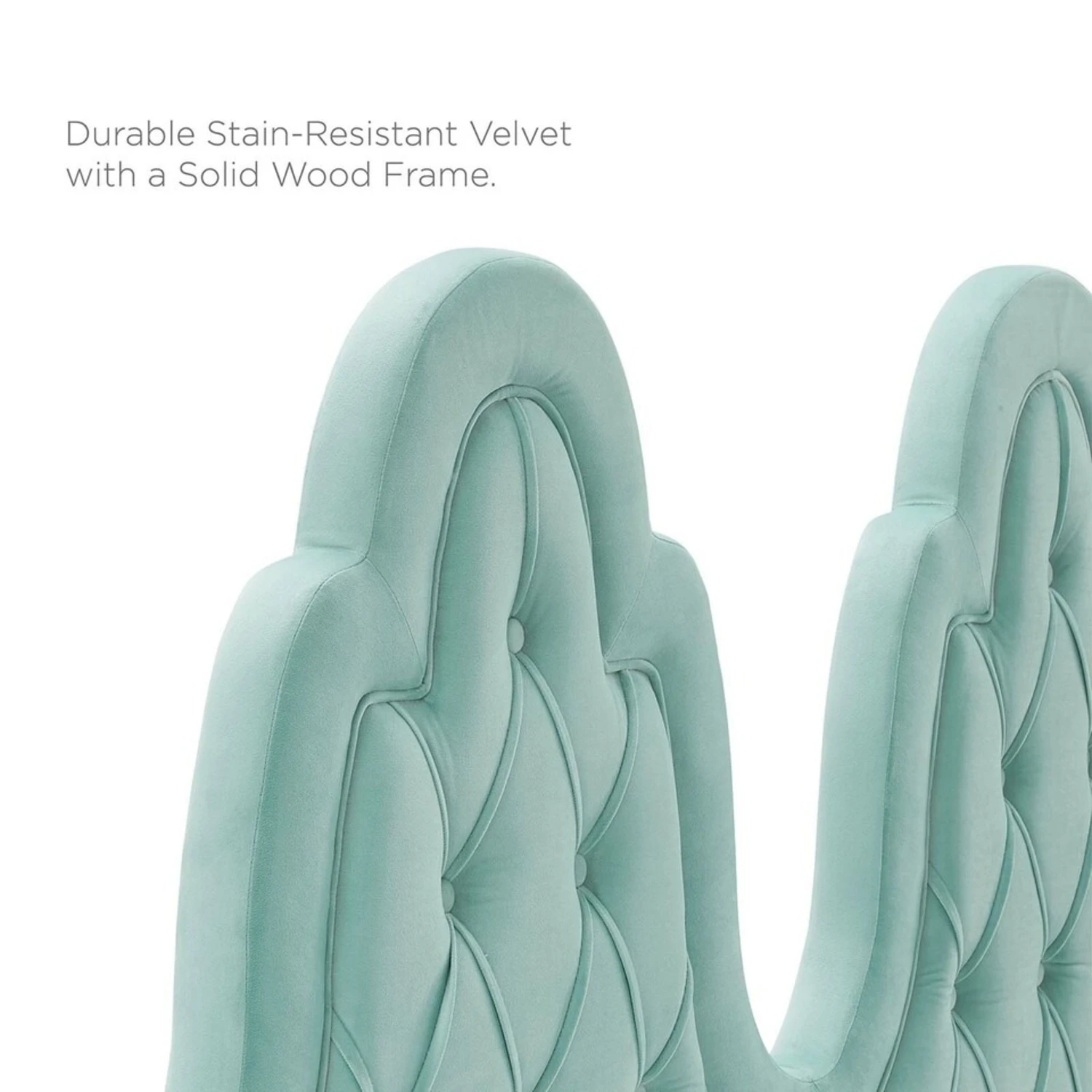 Other Full Bed In Tufted Mint Velvet W/ French Details 7 Other Full Bed In Tufted Mint Velvet W/ French Details - Image 6