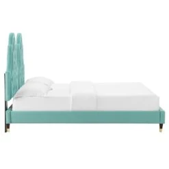 Other Full Bed In Tufted Mint Velvet W/ French Details 18 Other Full Bed In Tufted Mint Velvet W/ French Details -Othe Furniture Shop 1500 1500 frame 0 7307