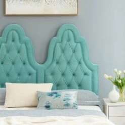 Other Full Bed In Tufted Mint Velvet W/ French Details 22 Other Full Bed In Tufted Mint Velvet W/ French Details -Othe Furniture Shop 1500 1500 frame 0 7311