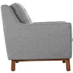 Other Mid-Century Style Loveseat In Gray Fabric
