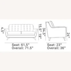 Other Mid-Century Style Loveseat In Gray Fabric -Othe Furniture Shop 1500 1500 frame 0 7385