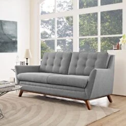 Other Mid-Century Style Loveseat In Gray Fabric -Othe Furniture Shop 1500 1500 frame 0 7388