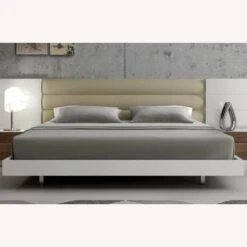Other King Bed In White Lacquer & Walnut Veneer Finish -Othe Furniture Shop 1500 1500 frame 0 7402