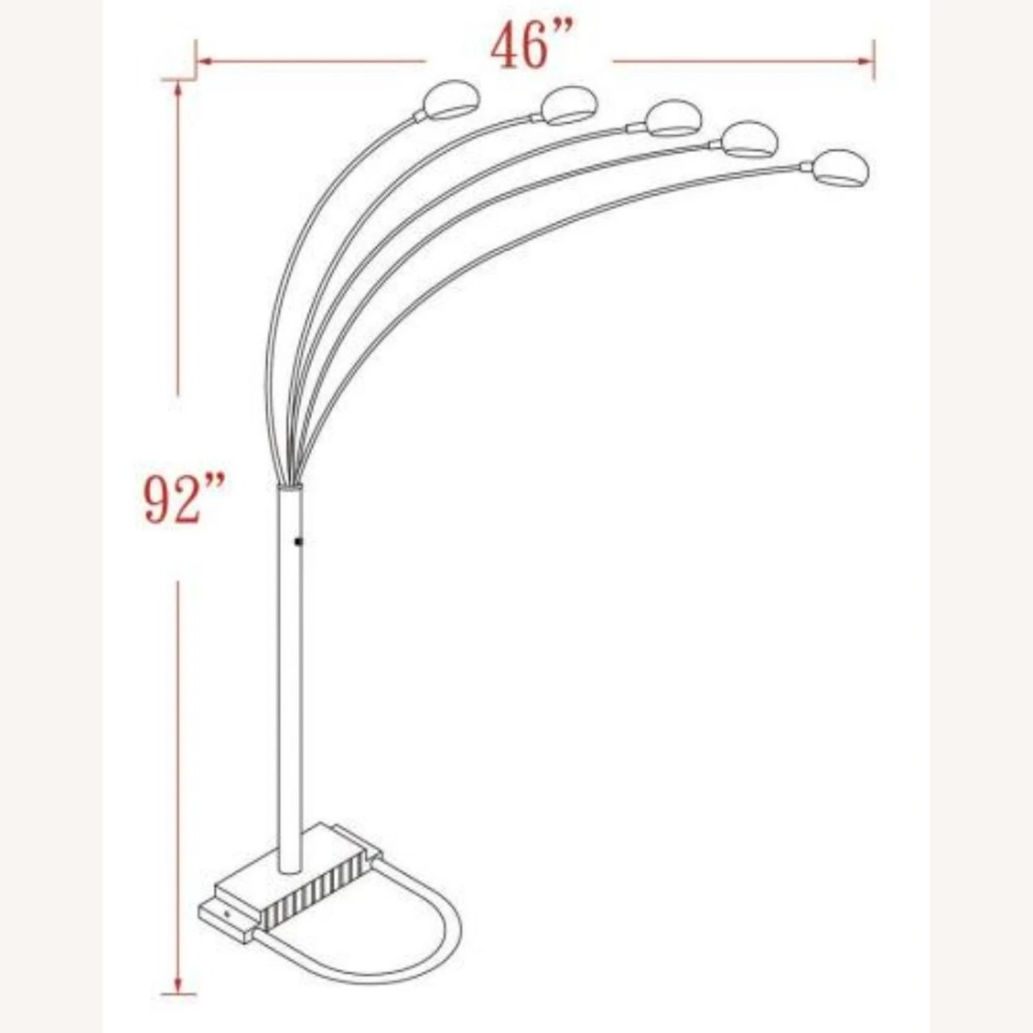 Other Floor Lamp W/ 5 Dome Shades In Satin Black Finish 7 Other Floor Lamp W/ 5 Dome Shades In Satin Black Finish - Image 5