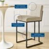 Other Bar Stool In Beige Fabric With Channel Tuftings -Othe Furniture Shop 1500 1500 frame 0 7430
