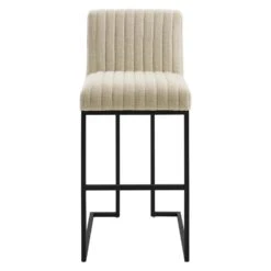 Other Bar Stool In Beige Fabric With Channel Tuftings -Othe Furniture Shop 1500 1500 frame 0 7436