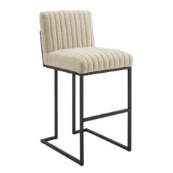 Other Bar Stool In Beige Fabric With Channel Tuftings -Othe Furniture Shop 1500 1500 frame 0 7438