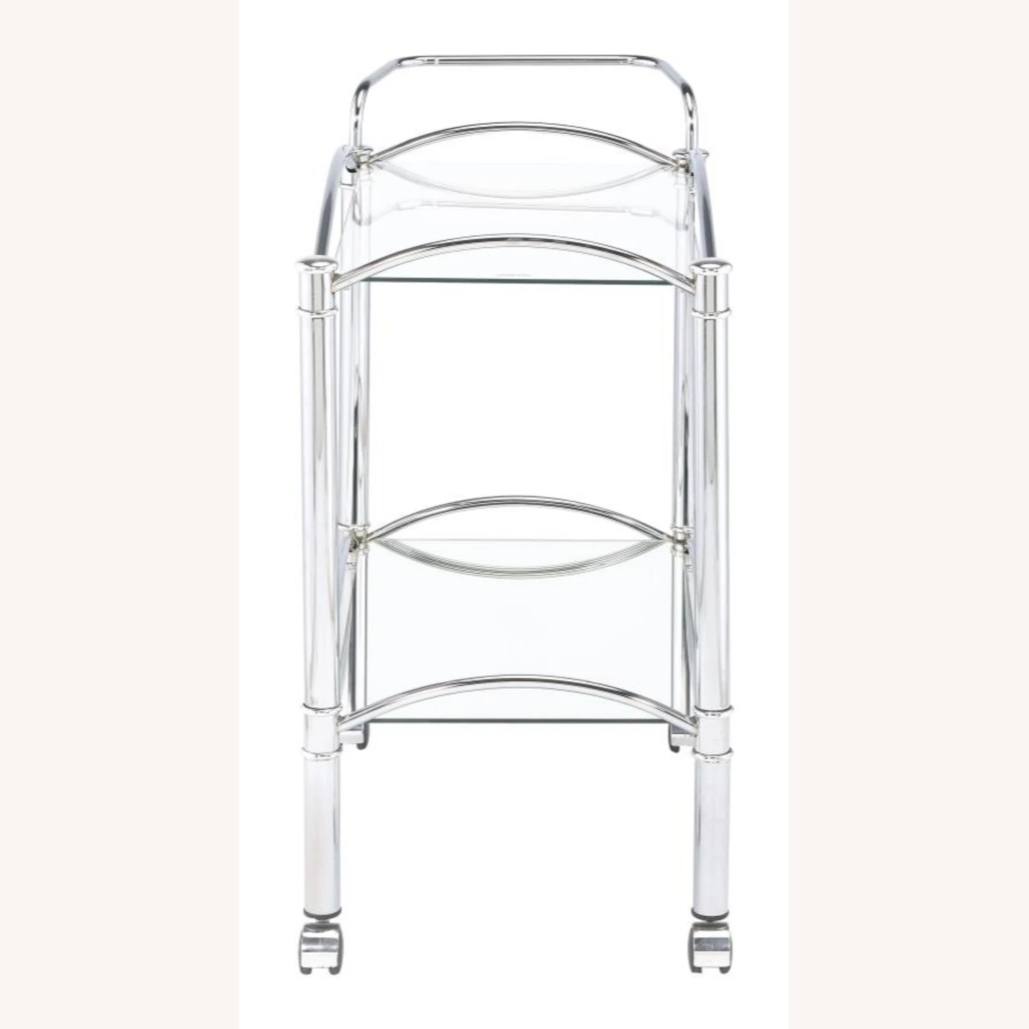 Other Serving Cart In Chrome Finish W/ 2-Tier Shelf 4 Other Serving Cart In Chrome Finish W/ 2-Tier Shelf - Image 2