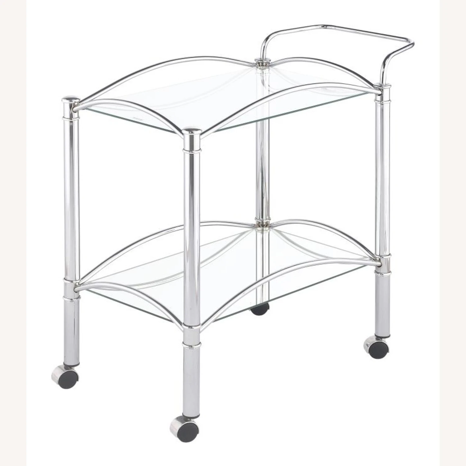 Other Serving Cart In Chrome Finish W/ 2-Tier Shelf 6 Other Serving Cart In Chrome Finish W/ 2-Tier Shelf - Image 4