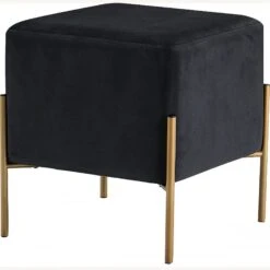 Other Ottoman In Black Velvet W/ Square Pouf Design -Othe Furniture Shop 1500 1500 frame 0 7472