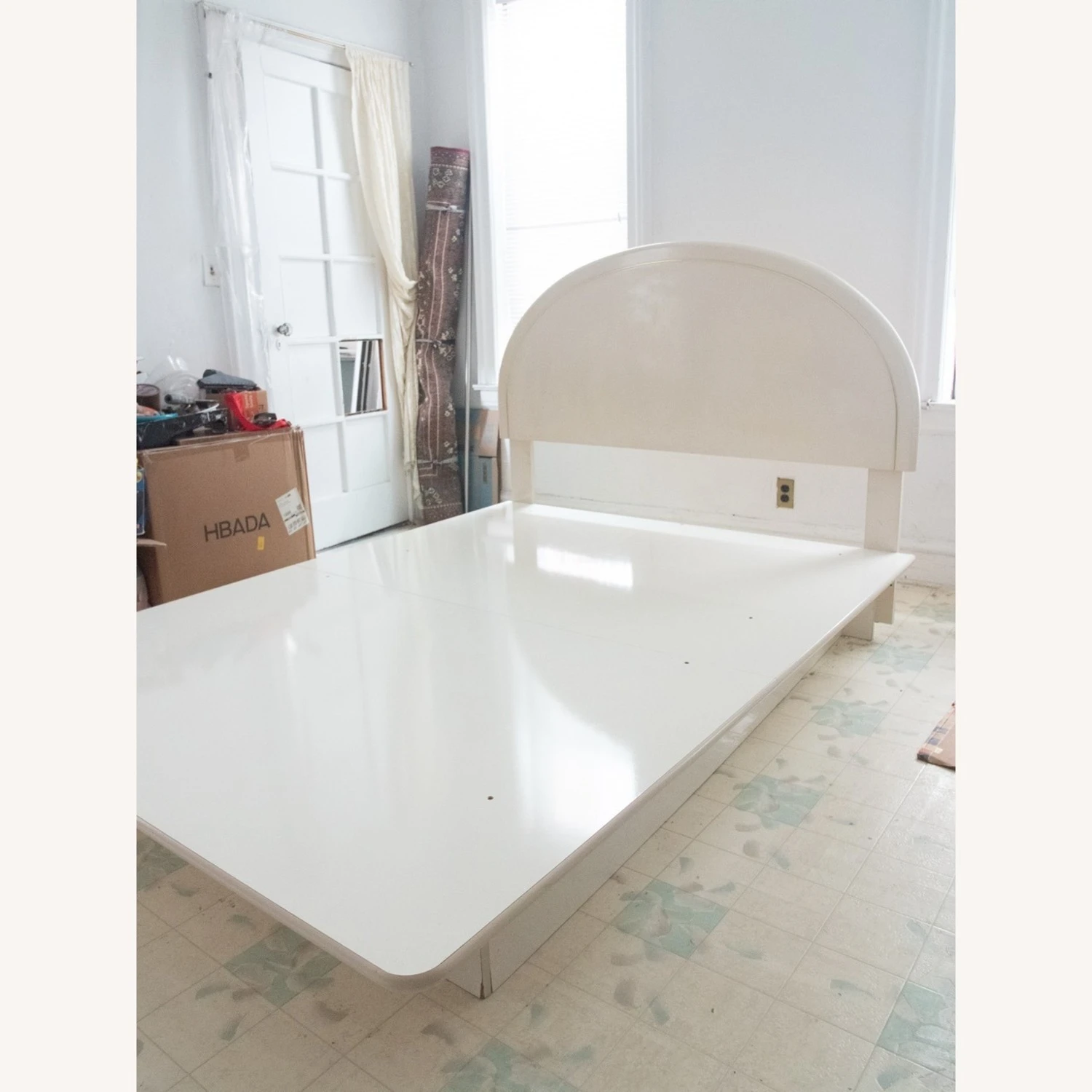 Vintage 80's Cream Lacquer Queen Bed 9 Vintage 80's Cream Lacquer Queen Bed - Image 7