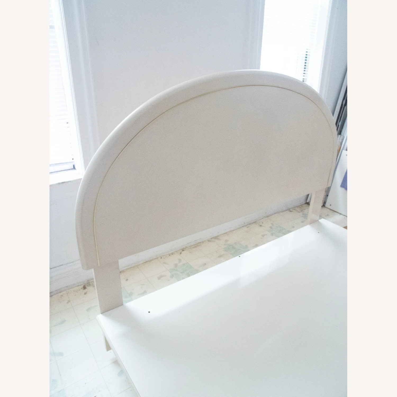 Vintage 80's Cream Lacquer Queen Bed 11 Vintage 80's Cream Lacquer Queen Bed - Image 9