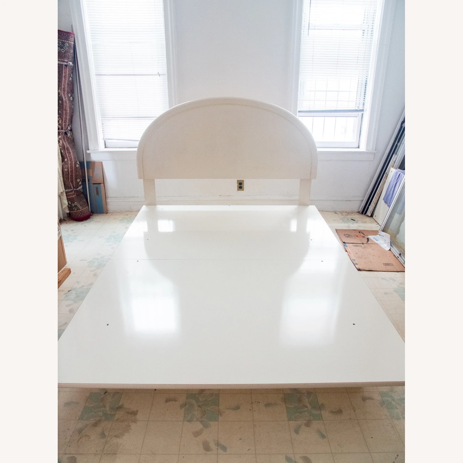 Vintage 80's Cream Lacquer Queen Bed 12 Vintage 80's Cream Lacquer Queen Bed - Image 10