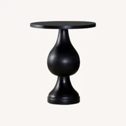 Other Accent Table In Black Stain W/ Round Pedestal