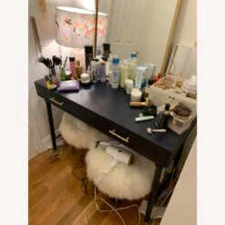 West Elm Mongolian Stool Stone White