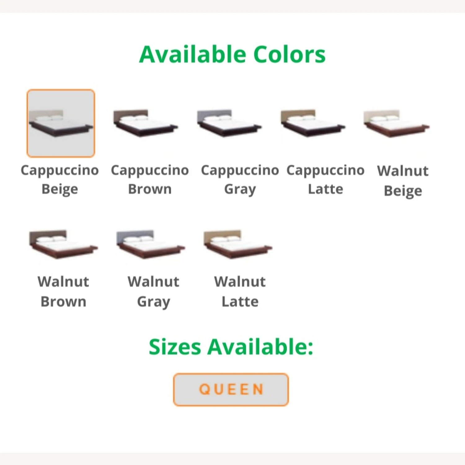 Other Queen Bed In Gray Fabric With Latte Veneer Base 8 Other Queen Bed In Gray Fabric With Latte Veneer Base - Image 6