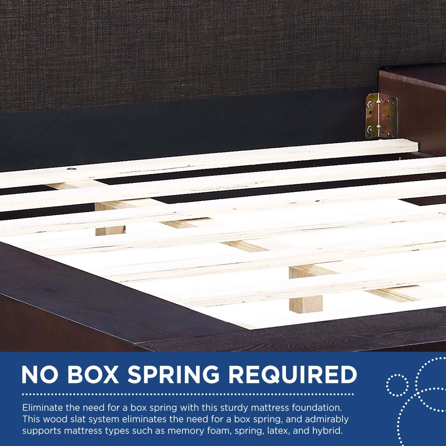 Other Queen Bed In Gray Fabric With Latte Veneer Base 10 Other Queen Bed In Gray Fabric With Latte Veneer Base - Image 8