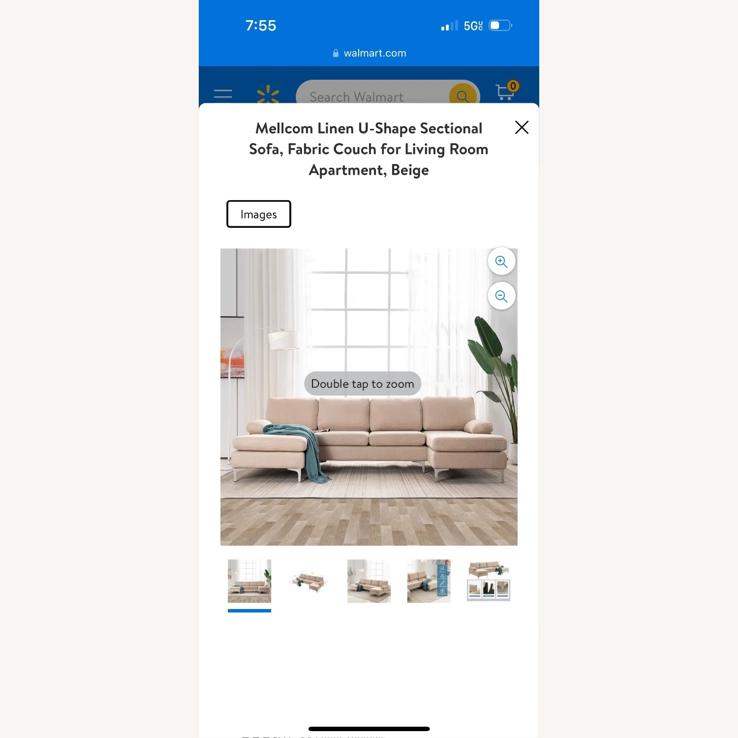 Beige U Shaped Sectional 5 Beige U Shaped Sectional - Image 3