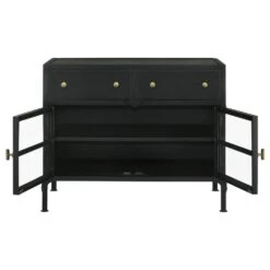 Other Accent Cabinet In Matte Black Metal With Glass Doors -Othe Furniture Shop 1500 1500 frame 0 7742