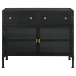 Other Accent Cabinet In Matte Black Metal With Glass Doors -Othe Furniture Shop 1500 1500 frame 0 7749