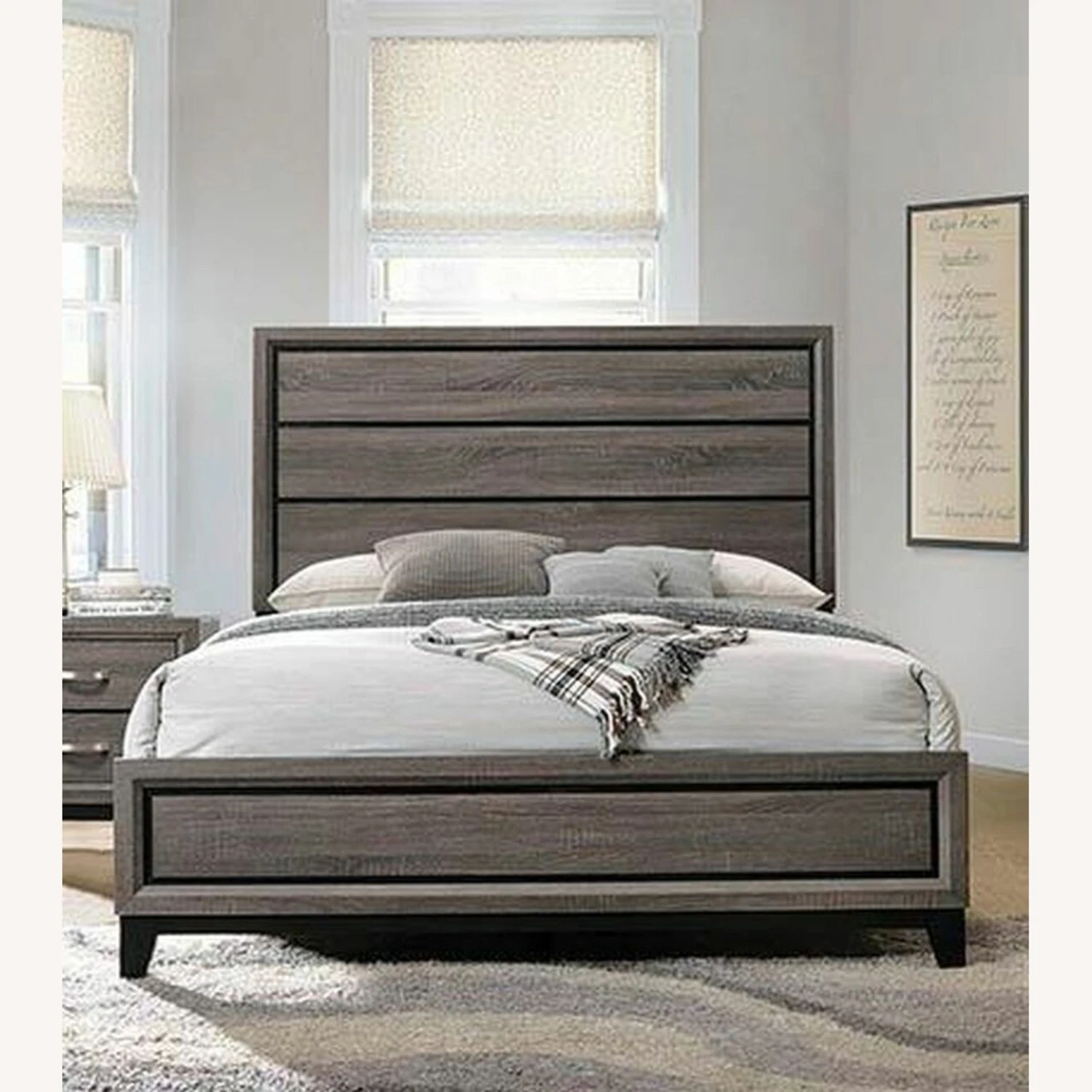 Other Transitional King Bed In Grey Oak Finish 5 Other Transitional King Bed In Grey Oak Finish - Image 3