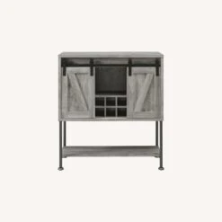 Other Bar Cabinet In Grey Driftwood W/ Two Barn Doors